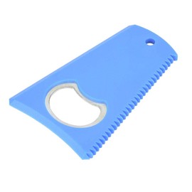 Alomejor Portable Surfboard Wax Scrape Remover Comb Board Wax Cleaning Tool Bottle Opener Optional Color Black Yellow Blue (Blue)
