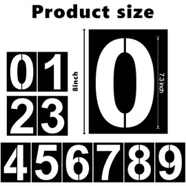 8 Inch Number Stencils for Painting, 0-9 Address Number Stencil Set Reusable Plastic Large Size Numbers Stencils for Address Numbers Mailbox Signs Road Parking Lot Door Trucks