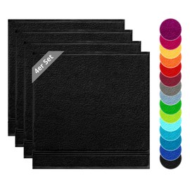 Lashuma Set of 4 Terry Tea Towels 50 x 50 cm Linz Cotton Kitchen Towels Black