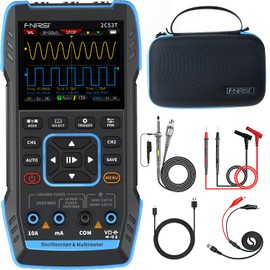 FNIRSI 2C53T Upgraded Handheld Oscilloscope, 50MHz Bandwidth, 250MS/s Sampling Rate, 20000 Counts, 3IN1 Digital Oscilloscope Multimeter DDS Generator, Voltage, Current, Capacitor, Resistor, Diode Test