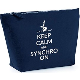 Hippowarehouse Keep calm and synchro on printed make up cosmetic wash bag 18x19x9cm