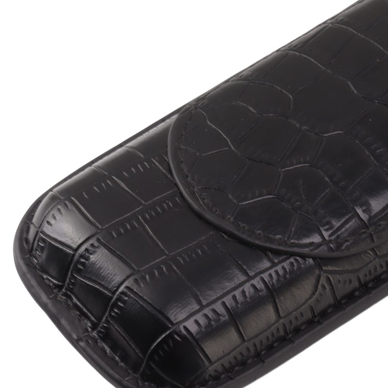 Cigar Case 2 Finger Moisturizing Faux Leather Portable Cigar Box