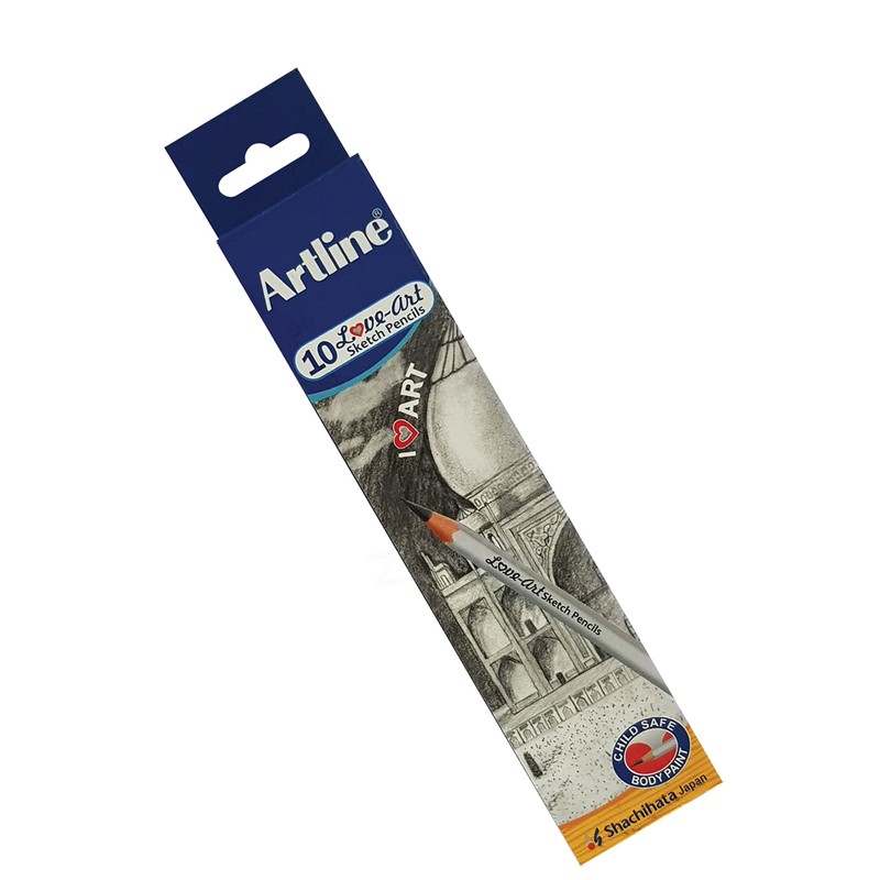artline HB Graded Love Art Professional Artist 10 x Pencils
