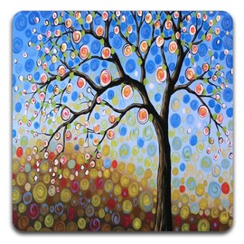 Color Tree of Life Square Coaster Set - Made of Recycled Rubber - Set of 4