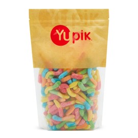Yupik Sour Gummy Neon Worms, 2.2 lb (35.2 oz), Gluten-Free, Sweet & Sour, Fruity Flavors, Sugary Coating, Chewy Small Gummies, Fun Treat, Sweet Candy, Delicious Snack, Ideal for Gifting, Holidays & Baking