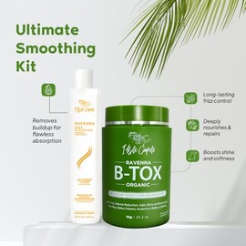 I Belli Capelli Ravenna Kit de Tratamiento Capilar Orgánico B-tox - 1kg/35.02 oz B-tox para cabello + 300ml/10.1 fl.oz Champú Anti-Residuos