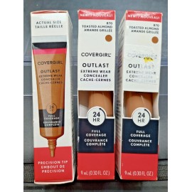COVERGIRL 3 Pk) CoverGirl Outlast Extreme Wear Concealer Full Coverage #870 Toasted Almond