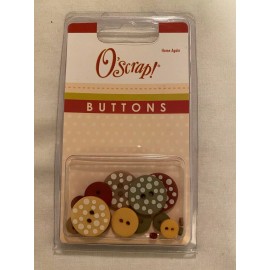 O'Scrap! Buttons  "Home Again" 16 Count  #AC109  2007  Scrapbooking  Crafts