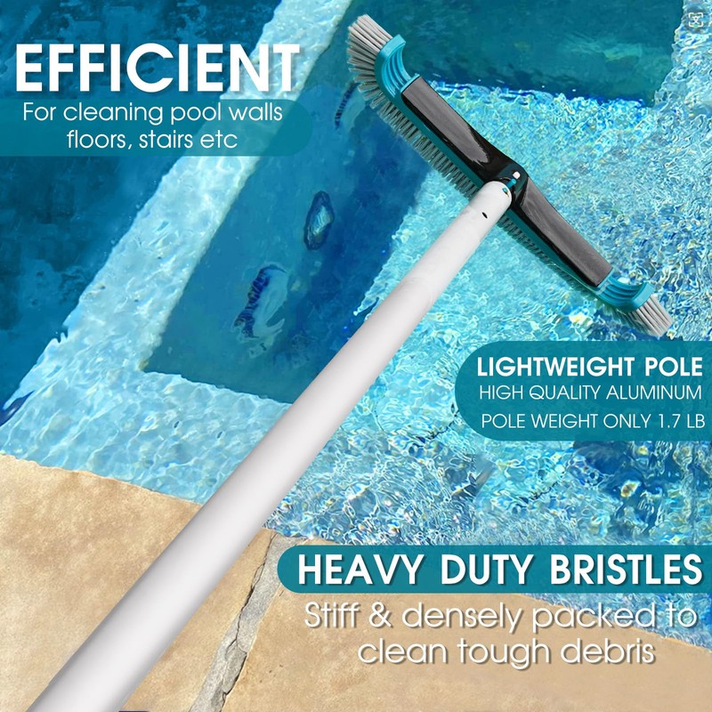 Swimming Pool Cleaning Kit - Aluminum Frame Skimmer Net with