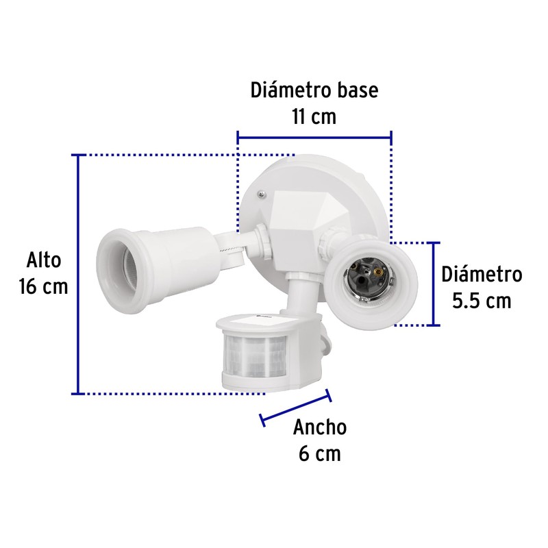 Volteck ARB-901F Luminario para Intemperie con Sensor de movimiento, 300