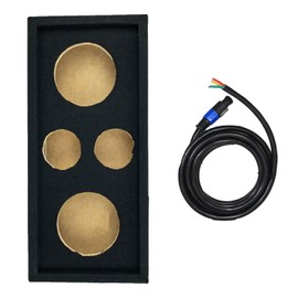 Q Power CH103S Quad Speaker Enclosure for 10-Inch Midrange Speakers and 3-Inch Tweeters, Car Audio Box with Carpet Exterior