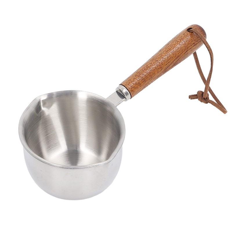 Butter Warmer Stainless Steel Wooden Handle 3 Layers Multi Purpose