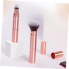 Baluue 2pcs Retractable Makeup Brush with Cover Portable Dual-ended Face