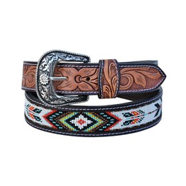 Affilare Western Genuine Leather Beaded Belt For Men and Women 30AB003-34