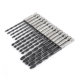 15pcs Brocas Helicoidales de Mango Hexagonal de Acero de Alta Velocidad Negro Brocas Helicoidales de Nitruración cVonjunto 3/4 / 5mm para Herramientas Eléctricas de Carpintería