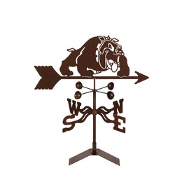 EZ Vane Bulldog Weathervane — Roof Mount, Wind Cups, Antique Copper Finish, Steel with Durable Triple Powder Coating, Handcrafted in USA