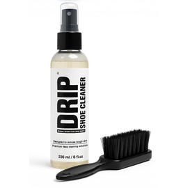 DRIP Shoe Cleaner with Brush, Natural Deep Cleaning Foaming Solution for All Materials, Gentle Cleaning Formula - 8 oz. Bottle