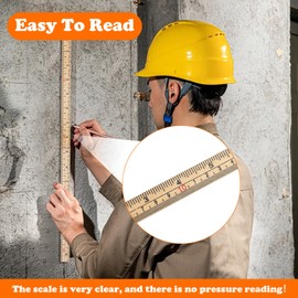 2Pcs Oil Tank Fuel Tank Measuring Stick 10 Fold 78" (2m), Wood Folding Fuel Measuring Gage Stick Ruler for Deep Tank, Featuring Two Scales of Centimeters and Inches Oil Tank Measuring Stick