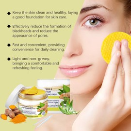 Turmeric Kojic Acid Cleansing Towel 50pcs Gently Cleanse Pores And Remove Dirt, Oil, And Makeup