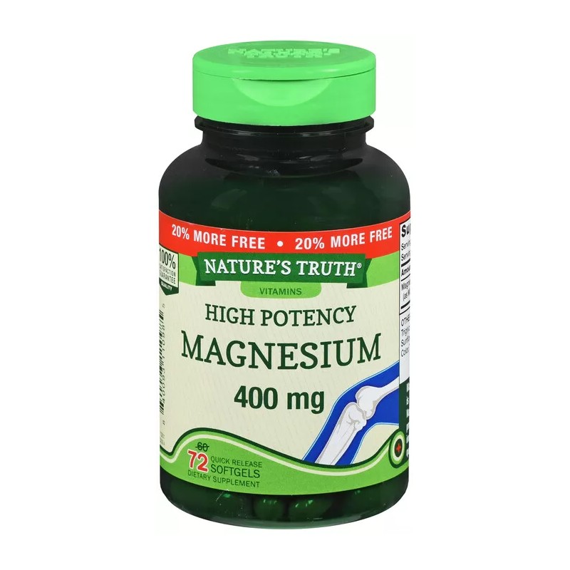 NATURES TRUTH MAGNESIUM 400MG SGC 60+12CT NATURES TRUTH
