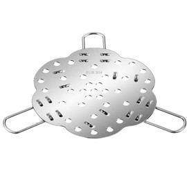 304 stainless steel adjustable steamer rack, foldable and expandable steam tray with hanging holes, suitable for soup pots, pressure pots, clay pots, dishwasher washable ，for (7-12) in Pots