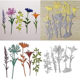 U-horizon Beautiful Flowers Cutting Dies, DIY Scrapbooking Metal Embossing Stencil Template Mold for Album Paper Card Art Craft (Beautiful Flowers)