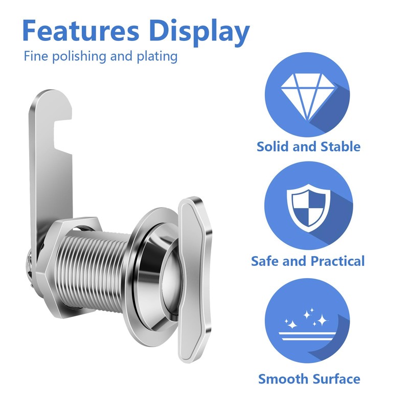 Thumb Operated Offset Cam Lock, 1" Cylinder Fits on 0.7"