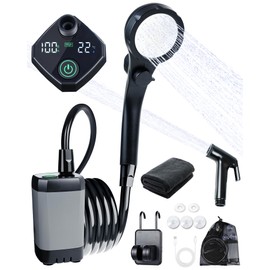 Beviliu Portable Shower, 6000mAh Rechargeable Portable Shower for Camping with USB Cable Outdoor Shower Portable Shower Head, Car Camping Gear, Pet Bathing Dog Shower, Portable Camping Shower