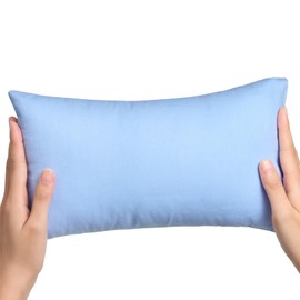 LeoreHu Mini Pillow 11x7 Machine Washable Small Pillow Plain Nappel Pillow for Toddlers Kids Dogs Travel (Light Blue)