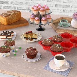 SILIVO 2 Pack Jumbo Muffin Pan - 6 Cup Nonstick Large Muffin Pans for Homemade Muffin and Cupcake