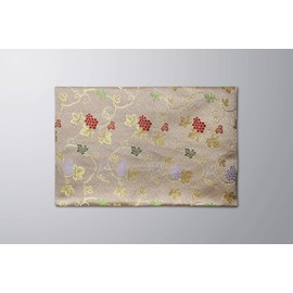 Kyoto Buddhist Altar, Grape Pattern (Each Size and Color Available), Sutra Desk, Flame Retardant Treatment, Sutra Desk, Buddhist Altar Mat, Fire Resistant Mat (No. 18, White Brown)