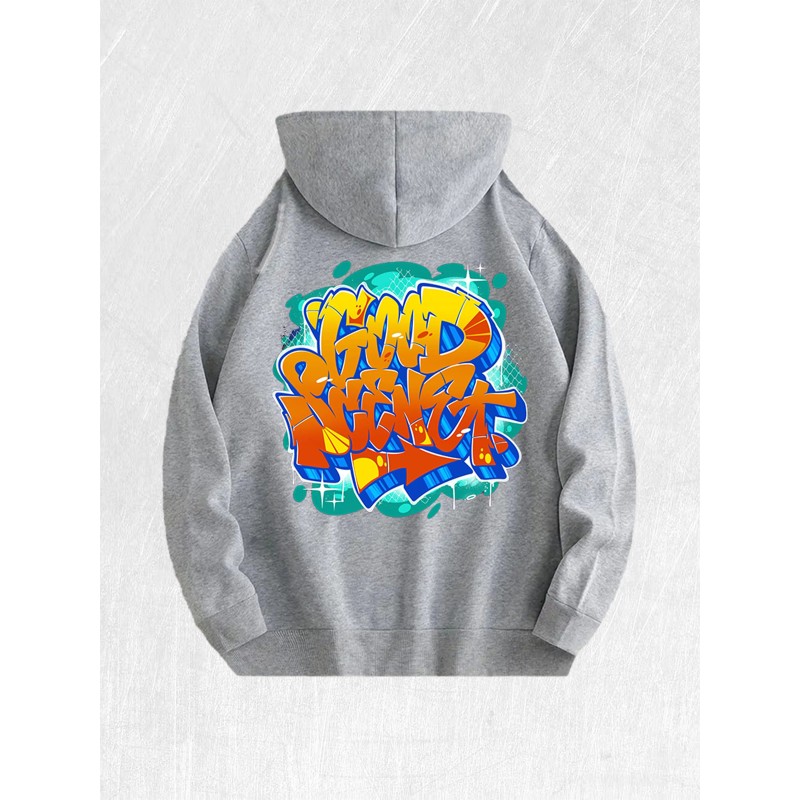 GOOD VIBES Graffiti Hoodie 100% Cotton US Warehouse 7 ColorsColor: