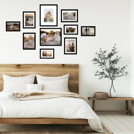 JCJMY 10 Packs Picture Frames Collage Wall Decor for Wall Hanging or Tabletop, 8x10, 5x7, 4x6 Multi Sizes Photo Frames, Collage Picture Frames for Family Wall Decor, Gallery Wall Frame Set, Black