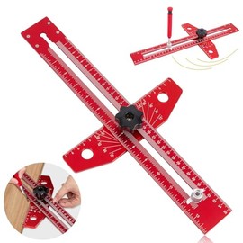 Vytulz 13" Foldable Aluminum Alloy Carpenter Square Ruler - Adjustable T-Scale with Imperial/Metric Measurements, Angle Positioning & Line Drawing Tool for Woodworking