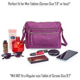 Cochoa Crossbody bags for Women Trendy Purses in Real Leather Soft Small Shoulder Sling Travel Crossover (Amethyst Nappa)