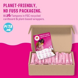 FLO Tampons, Regular with Applicator, Made from 100% Organic Cotton & Ultra-Absorbent - 80 Regular Tampons