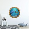 12 inch Porthole Window Wall Sticker Mermaid and Dolphin 1
