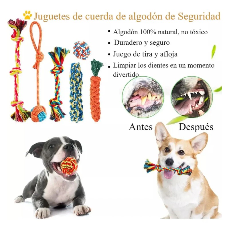 Juguetes De Morder De Cuerda Para Perros Y Cachorros 18