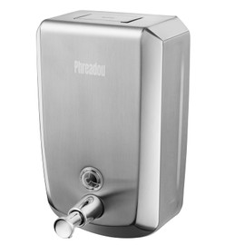 Phreadou Commercial Hand Soap Dispenser Wall Mount, 40oz (1200ml), Rust Proof 304 Stainless Steel Metal Soap Dispenser, Manual Refillable Liquid Pump for Bathroom Kitchen