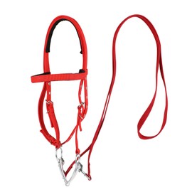 NIUTRIP Adjustable Bitless Bridles for Horses,Equestrian Bridles,Horse Headstall, Draft Horse Bridle (Red, L)