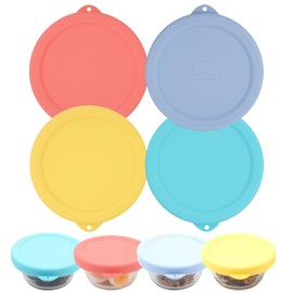 VIOTIIN 4 Packs Silicone Replacement Lids for Pyrex and Anchor Hocking Glass Custard Cups (6oz), Reusable Silicone Food Covers, Dishwasher/Freezer/Microwave Safe (Cups NOT Included)