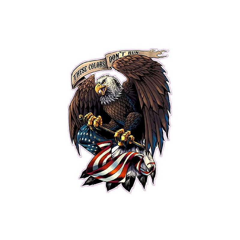 Nostalgia Decals American Eagle with Flag These Colors Don't Run