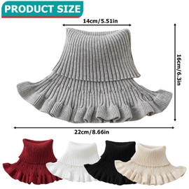 Nizirioo Pack of 5 Turtleneck Women's Scarf, Turtleneck False Collar, Removable, Winter, Warm, Windproof, Knitted Turtleneck Scarf, Pullover Collar, Winter Scarf, Scarf for Women Turtleneck Style,