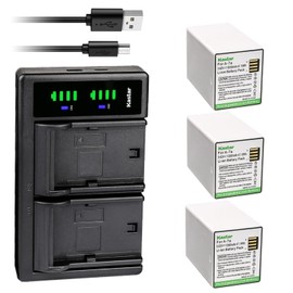 Kastar 3-Pack Battery and LTD2 USB Charger Compatible with Arlo Ultra XL/Ultra 2 XL Camera (VMC5040), Pro 4 XL Camera (VMC4041P, VMC4050P), FB1001 FB1001W FB1001100NAS FB1001-100NAS FB1001W-100NAS