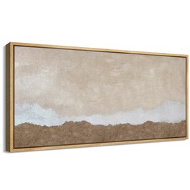 SIGNFORD Extra Large Framed Canvas Print Wall Art Subtle Horizon Earthy Tones Landscape Illustrations Modern Art Calm Warm for Living Room, Bedroom, Office - 60"x30"