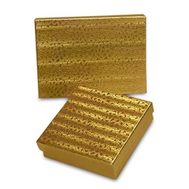 Gold Metallic Jewelry Box 3-1/2" X 3 1/2" | Quantity: 100