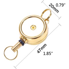Gold Badge Holder, Zinc Alloy Carabiner Badge Reel Retractable ID Card Reel Badge Holder Keychain Identification Badges and Supplies
