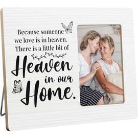 YYLYMX Memorial Gifts for Loss Loved One, Sympathy Picture Frame, Because Someone We Love Is in Heaven, 4x6 Inch Photo