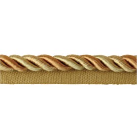 Fenghuangwu 13.74 Yard Handmade Cord Trim，0.6Cm/0.24Inch Diameter Twisted Trim Cord Rope for DIY, Home Décor, Upholstery, Curtain Tieback-Gold