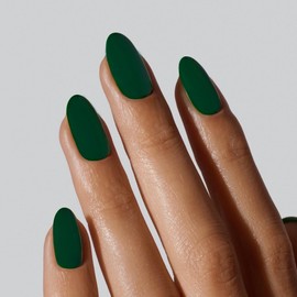 XCREANDO Matte Dark Green Press on Nails Short Almond Fake Nails Press ons, Thick Solid Color Glue on Nails Short False Nails, Medium Almond Nails Oval Round Shaped Nails for Women, Natural Acrylic Gel Nails